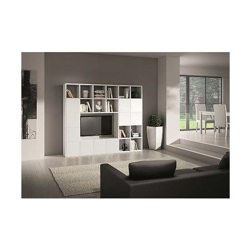 Libreria Parete Moderno Soggiorno Porta Tv Legno Bianco Frassinato Componibile características
