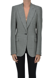 Vichy print wool blazer características