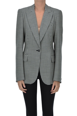 Vichy print wool blazer