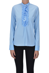 Ruched cotton-blend shirt precio