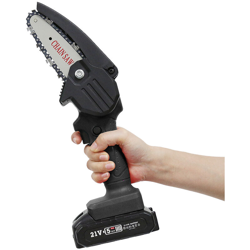 Mini motosega elettrica a batteria ricaricabile da 21 V, motosega a batteria al litio, nera, metallo nudo - Noir precio