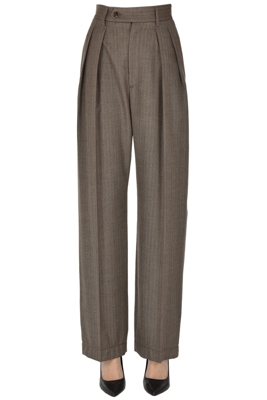 Herringbone wool trousers