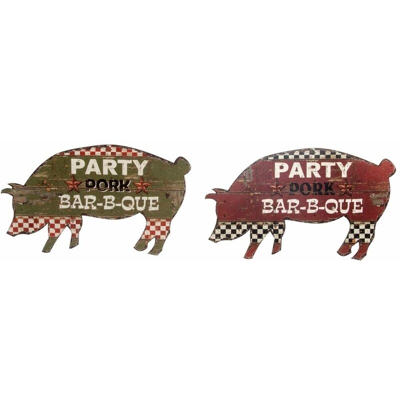 Decorazione da Parete DKD Home Decor Legno Finitura invecchiata Barbecue (2 pcs) (51 x 30 x 1 cm)