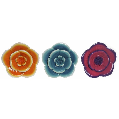 Decorazione da Parete DKD Home Decor Fiore Metallo (3 pcs) (45 x 5 x 45 cm)