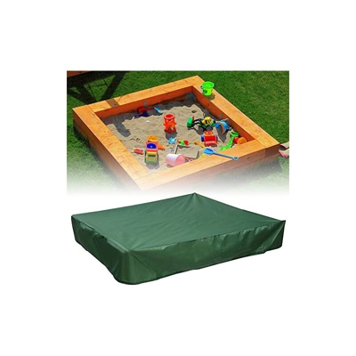 Willkey - Telo per sabbia, 120 x 120 cm, protezione impermeabile ai raggi UV, 70% per sabbia, Oxford con cordoncino di chiusura, verde