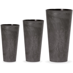 Wellhome Confezione da 3 vasi Prosperplast Tubus Slim Effect in plastica con Serbatoio di Colore Antracite, Dimensioni Set L, Grigio, L características