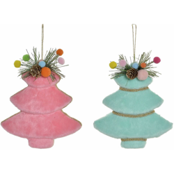 Decorazione pensile DKD Home Decor Natale Verde Rosa Poliestere (2 pcs) (16 x 4 x 18 cm) características