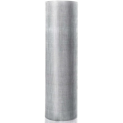 Rete Metallica per Recinzioni, Rete Zincata Elettrosaldata per Giardino, Rete Saldata per Recinzione Animali, Rotolo Rete per Voliera, Argento (91,5 en oferta