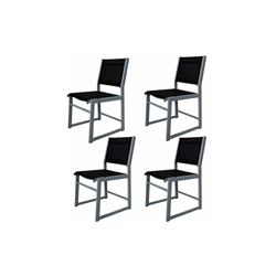 Chicreat, poltrone da giardino, set da 4, in tessuto e alluminio, argento/nero en oferta