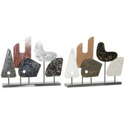 Statua Decorativa DKD Home Decor Metallo Abstract (2 pcs) (48 x 8.5 x 39.5 cm) en oferta