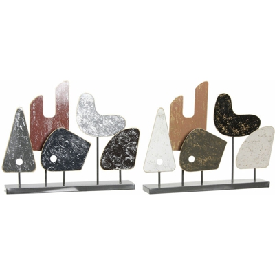 Statua Decorativa DKD Home Decor Metallo Abstract (2 pcs) (48 x 8.5 x 39.5 cm)