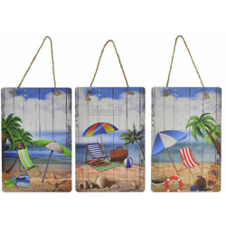 Decorazione da Parete DKD Home Decor Legno Spiaggia (3 pcs) (20 x 1.6 x 30 cm) precio