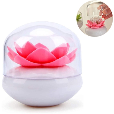 Zqyrlar - Organizer per tamponi di cotone Tampone a forma di loto Contenitore per cosmetici Contenitore per stuzzicadenti Contenitore per decorazioni