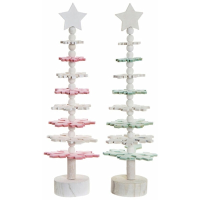Albero di Natale DKD Home Decor Legno MDF (2 pcs) (11 x 11 x 41 cm)