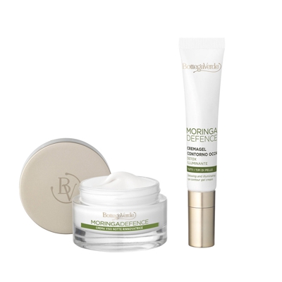 MORINGADEFENCE - Crema notte rinnovatrice, detox, illuminante, antirughe, con olio di Moringa e Keratinasi (50 ml) - tutti i tipi di pelle - eta 40+ +