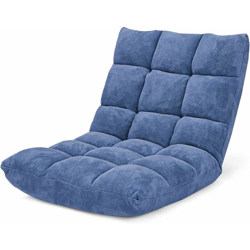 Sedia Pieghevole con Struttura Metalica di Spugna 105x56x15 cm (Blu) en oferta