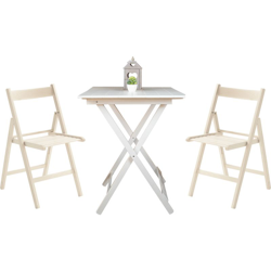 SET 4 Sedie pieghevoli a listelli in legno di faggio FSC - BIANCO precio