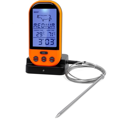 Termometro digitale remoto senza fili Timer Cottura termometro per carne Sonda Carne Bistecca Indicatore di temperatura per barbecue Utensili da