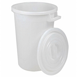 Bidone rotondo multiuso per masto di vino ed uso alimentare in plastica PVC -Bidone senza tappo / 75 litri / Bianco precio