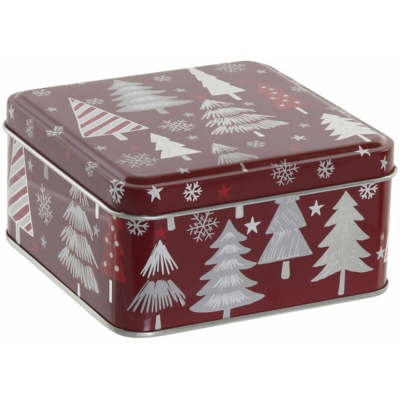Scatola Decorativa Metallo Natale Copaci (10.6 x 10.6 x 5.5 cm) - Dkd Home Decor
