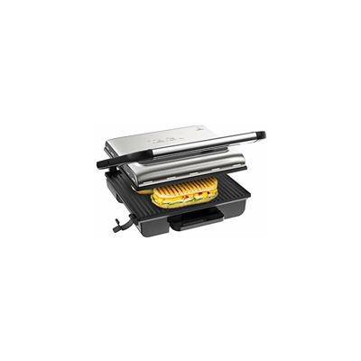 Tefal Grill Inizio Adjust GC242D Grill per carne, pesce e verdure, funzione sandwich e panini con termostato regolabile da 2000 W, vassoio raccogli