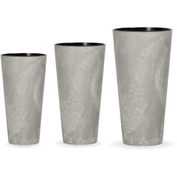 Wellhome Set 3 vasi Prosperplast Tubus Slim Effect in plastica con serbatoio in colore cemento, misura S precio