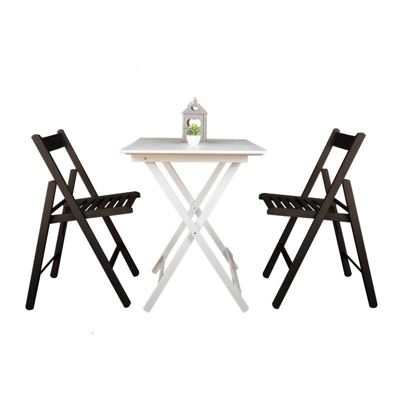 SET 4 Sedie pieghevoli a listelli in legno di faggio FSC - NERO