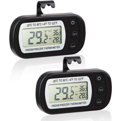 Termometro digitale per frigorifero, termometro impermeabile per congelatore con gancio per display LCD di facile utilizzo Leggi la funzione di en oferta