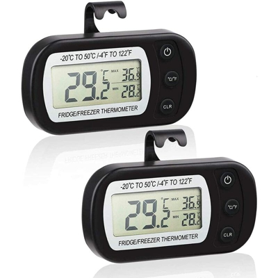 Termometro digitale per frigorifero, termometro impermeabile per congelatore con gancio per display LCD di facile utilizzo Leggi la funzione di