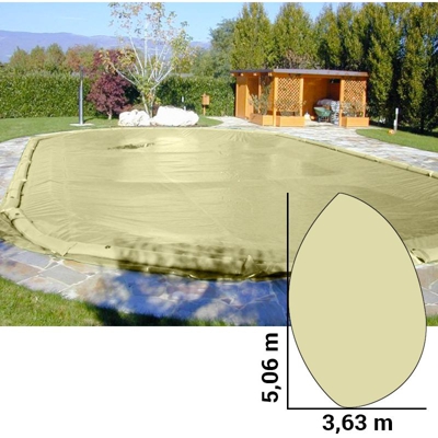 Copertura per piscina Polartex® COLOR 650 PVC a forma libera 5,06 x 3,63 m con Salamotti