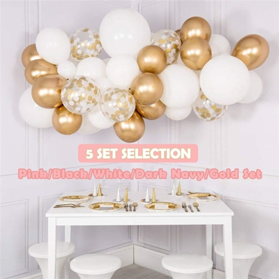 Palloncini per feste da ragazza Kit ghirlanda Cromo Oro Palloncini con coriandoli Arco Fondale da parete (rosa)