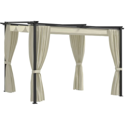 YOUTHUP Gazebo con Tende 3x3 cm Crema in Acciaio - crema precio