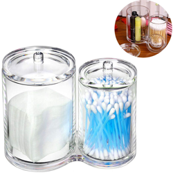 Zqyrlar - Preminm Supporto per tampone di cotone acrilico trasparente Contenitore rotondo di qualità Tampone di cotone con punta Q Organizzare en oferta