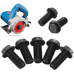 1 pz M8 x 18mm Bullone lama per sega Filettatura sinistra Flangia a testa esagonale in metallo nero en oferta