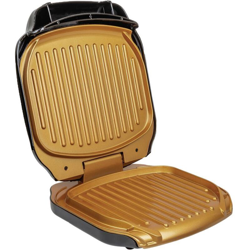 MediaShop Low Fat Elettrico Griglia pieghevole Nero, Oro en oferta