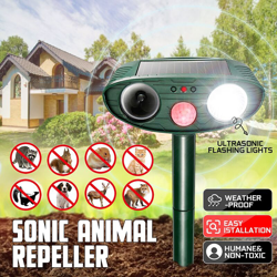 Ver FOCUSPET Sensore di movimento solare PIR per esterni Ultrasuoni per uccelli Repellente per animali Pipistrello spaventato Sensore di movimento y sus características FOCUSPET Sensore di movimento solare PIR per esterni Ultrasuoni per uccelli Repellente per animali Pipistrello spaventato Sensore di movimento precio
