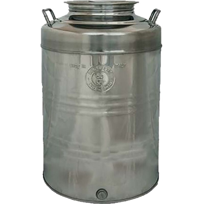 Contenitore fusto botte per olio Belvivere da 15 lt in acciaio inox 18/10 predisposizione rubinetto attacco 1/2' vino birra