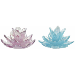 Portacandele Vetro Fiore (2 pcs) (13 x 13 x 8.5 cm) - Dkd Home Decor en oferta