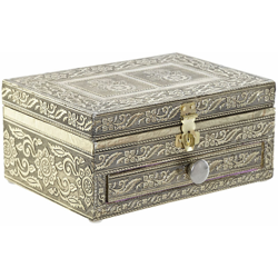 Scatola-Portagioie Legno Alluminio Arabo (1 pcs) (17.5 x 12.5 x 8.5 cm) - Dkd Home Decor precio