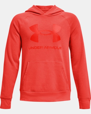 Felpa con cappuccio UA Rival Fleece Big Logo da ragazzo