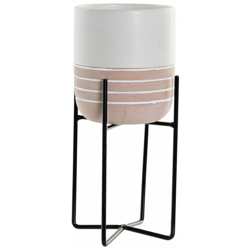 Vaso DKD Home Decor Bianco Nero Metallo Ceramica (11 x 11 x 23.2 cm) en oferta