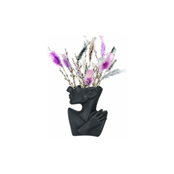 Vaso da fiori in ceramica da tavolo moderno per composizioni floreali, per interni, piante grasse, decorazione per casa, ufficio, idea regalo (nero) en oferta
