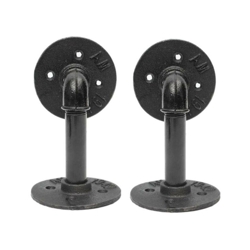 2 pezzi vintage retr¨° nero industriale tubo di ferro mensola staffa di montaggio supporto staffe di stoccaggio rack decorazioni per la casa vecchio en oferta