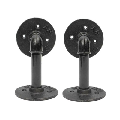 2 pezzi vintage retr¨° nero industriale tubo di ferro mensola staffa di montaggio supporto staffe di stoccaggio rack decorazioni per la casa vecchio