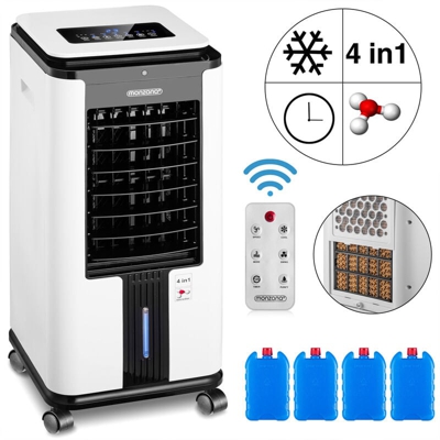 Condizionatore Portatile 4in1 Serbatoio 8L Super Silenzioso Modalità Sonne Telecomando Umidificatore Ventilatore Climatizzatore Ionizzatore