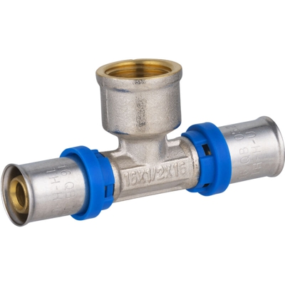 Multistrato a pressare raccordo a T multiprofilo femmina F15x21 Ø16 NOYON & THIEBAULT