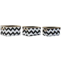 Set di Cestini Poliestere Iuta Moderno Zig-zag (3 pcs) - Dkd Home Decor en oferta