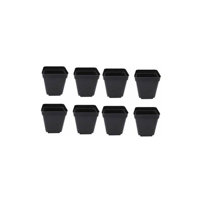 Yardwe 50 vasi da giardino in plastica 6 x 6 x 6,5 cm (nero)