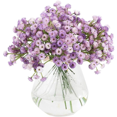 Set di 3 mazzi di fiori artificiali Gypsophila rosa per la decorazione domestica di nozze fai da te viola