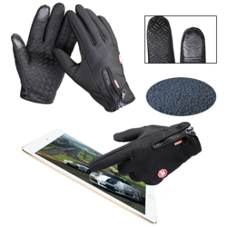 Guanti per touch screen antivento caldi invernali Sport all'aria aperta Ciclismo Sci per moto Guanto per dita intere Nero M Nero M precio